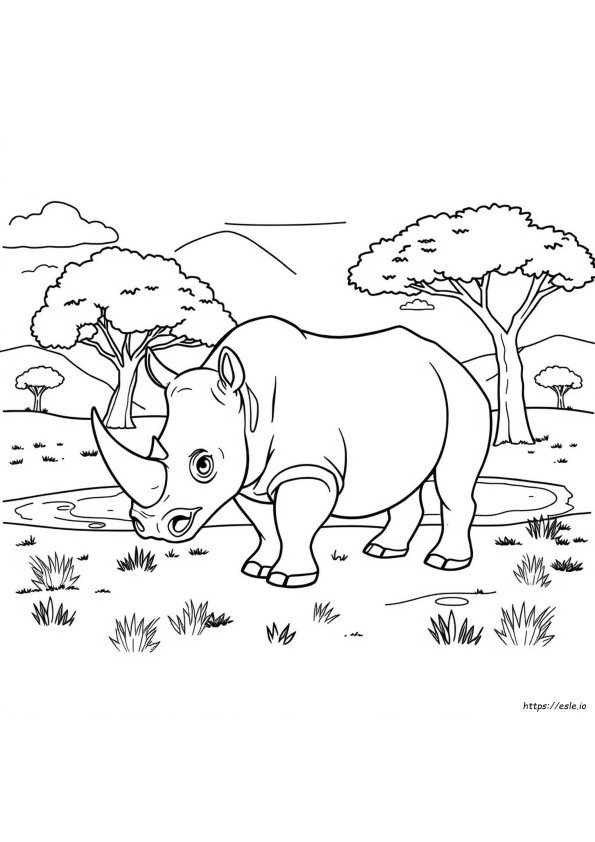Rhino Colouring Page