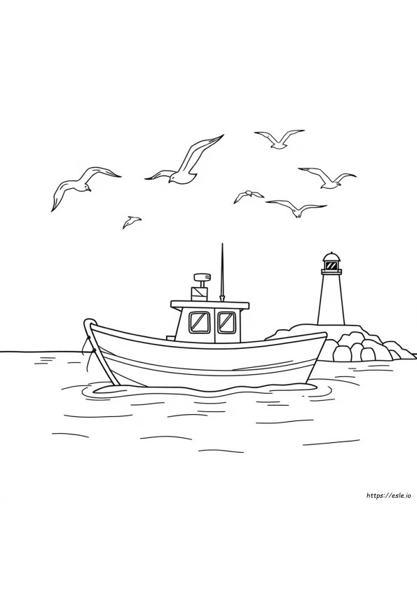 Perahu Kartun Gambar Mewarnai