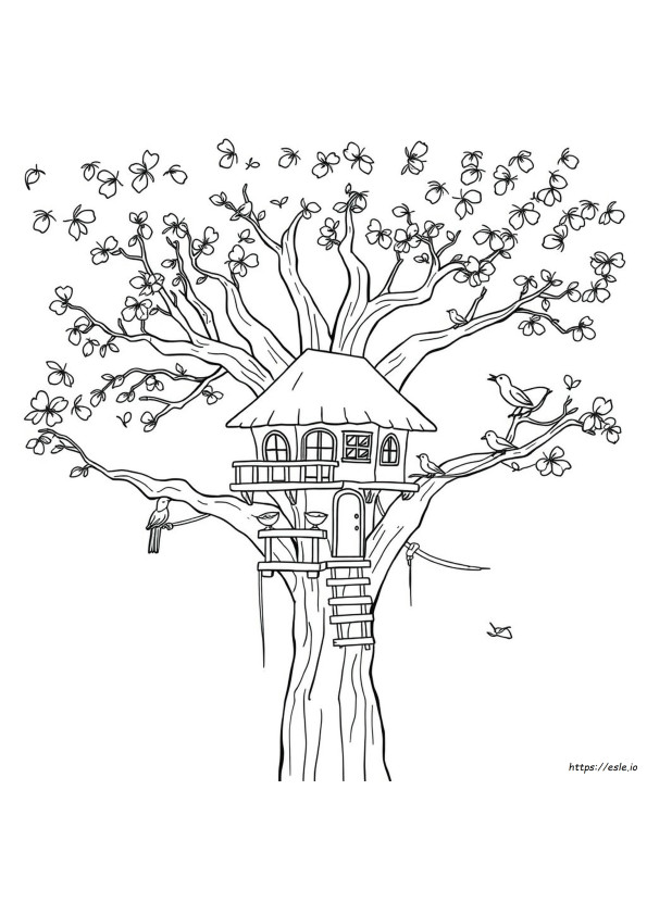 Casa Sull'albero Da Colorare