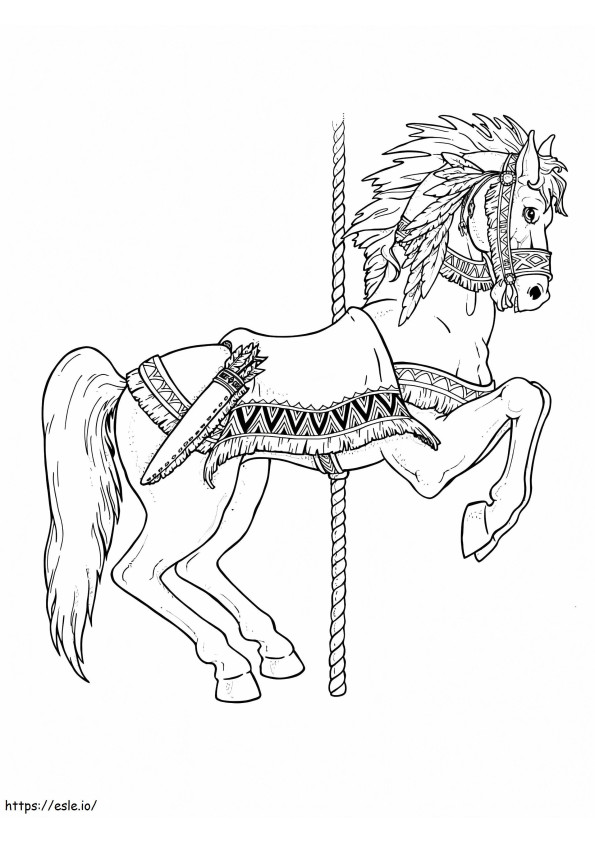 Coloriage Cheval de carrousel pour les enfants à imprimer dessin