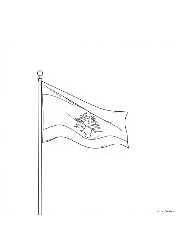 Lebanese Flag Coloring Page