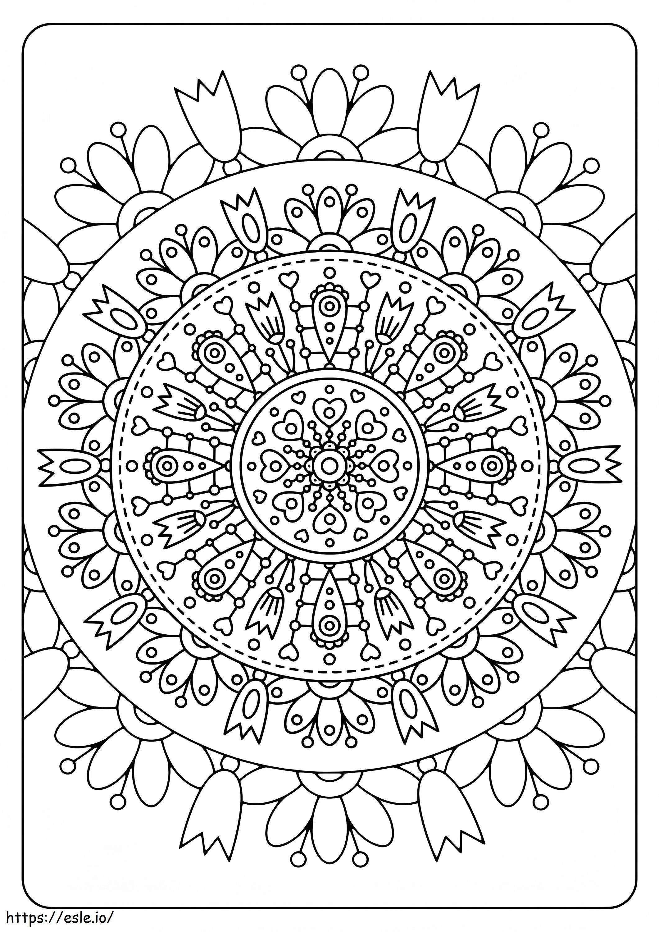Spring Mandala 3 Coloring Page