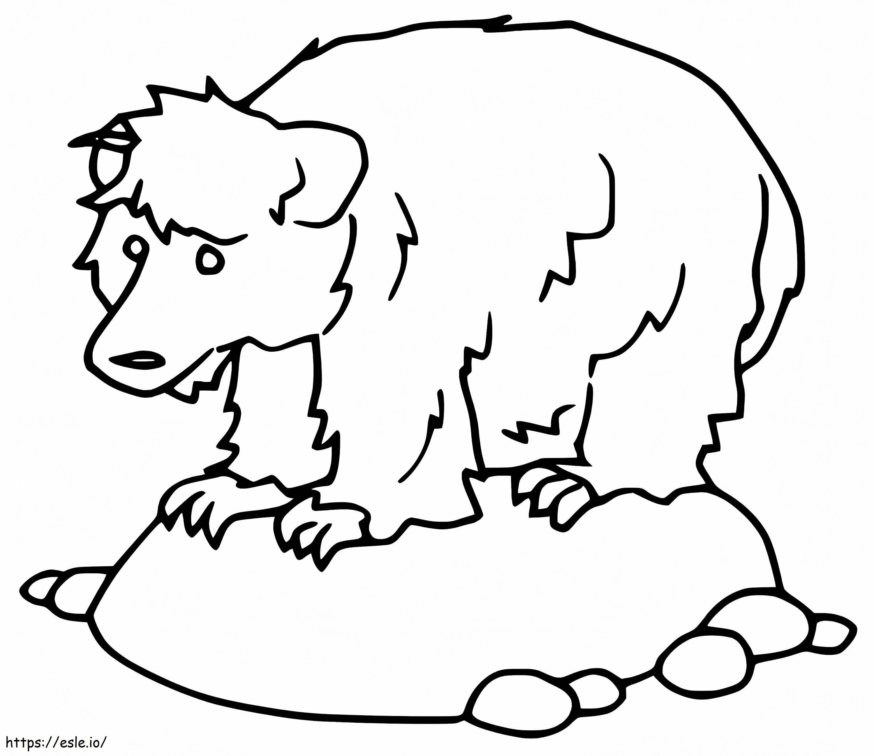 Sloth Standing On A Stone coloring page