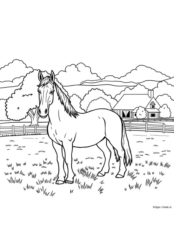 Kuda Clydesdale Realistis Halaman Mewarnai