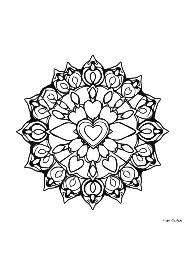 Heart Mandala Coloring Pages