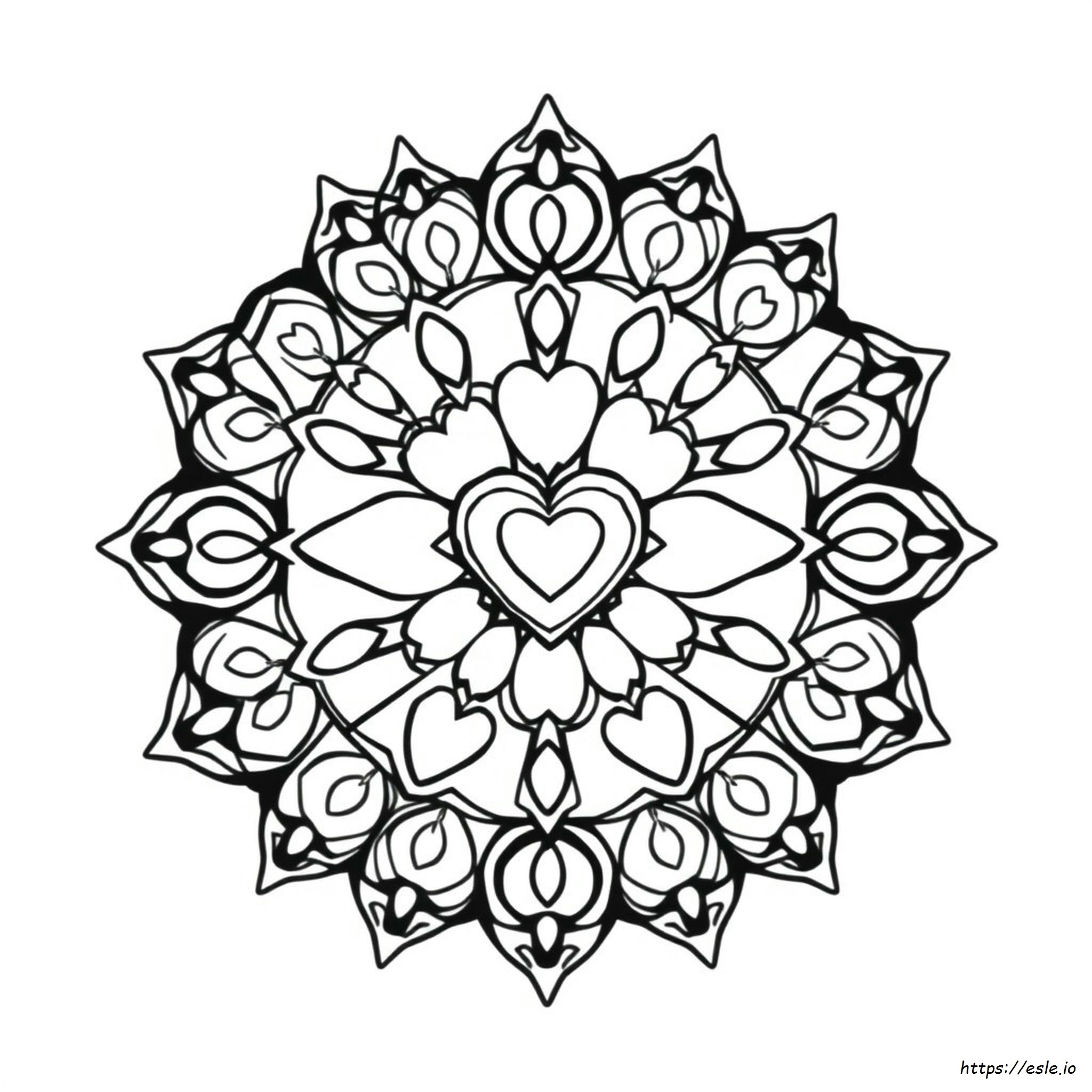 Heart Mandala Coloring Pages