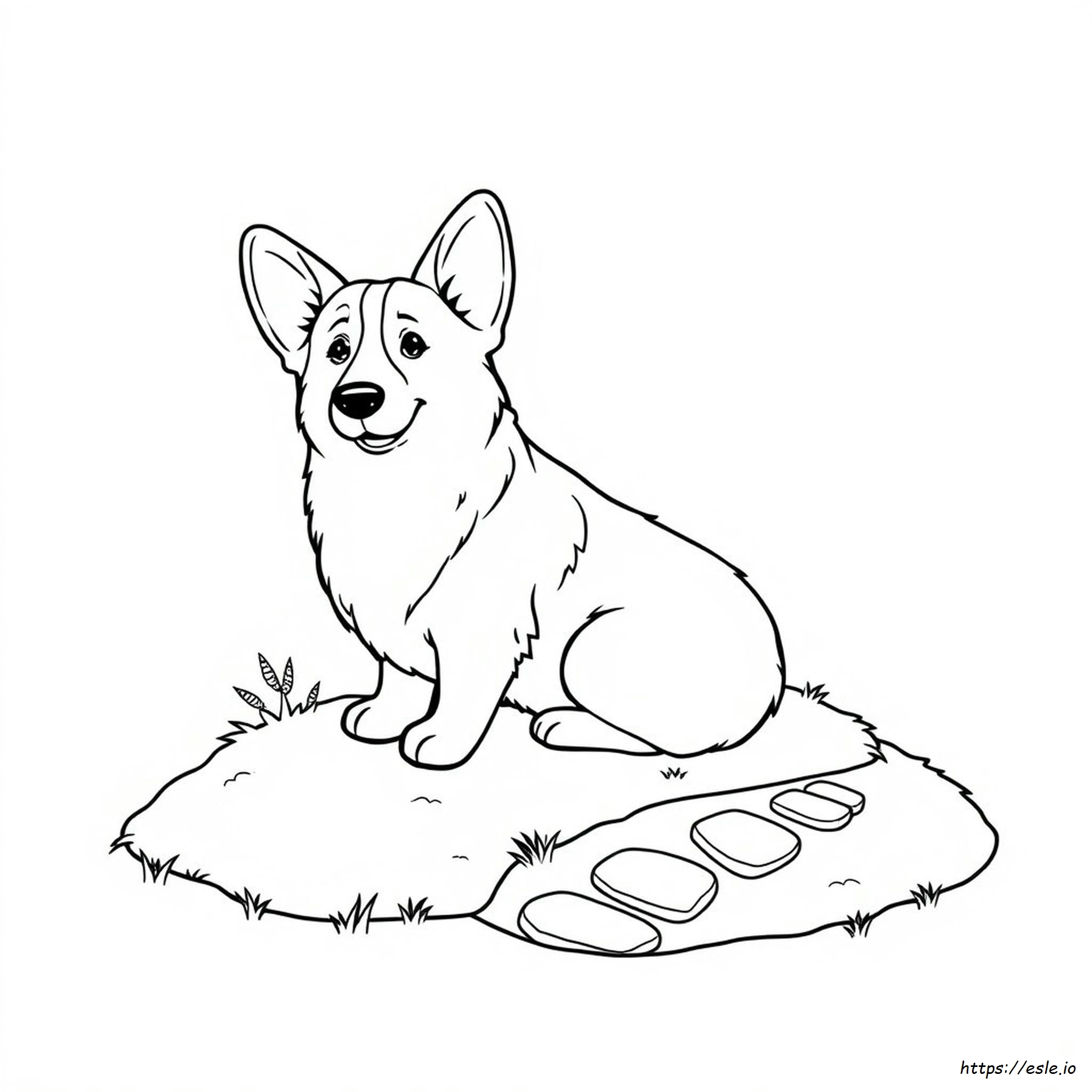 Easy Corgi Coloring Pages