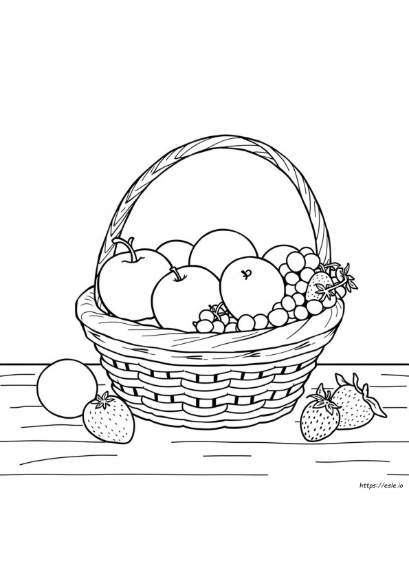 Fruit Basket Colouring Images