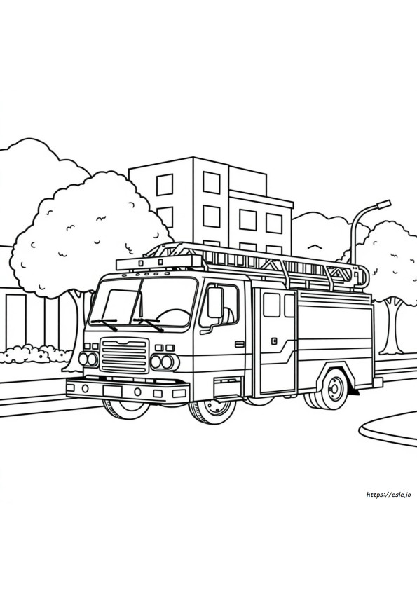 Dibujos Para Colorear De Camiones De Bomberos