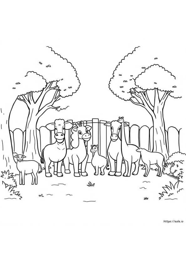 Desene De Colorat Simple Cu Animale De La Zoo, Printabile
