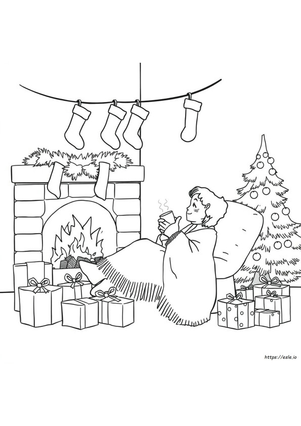 Gambar Mewarnai Natal Santai