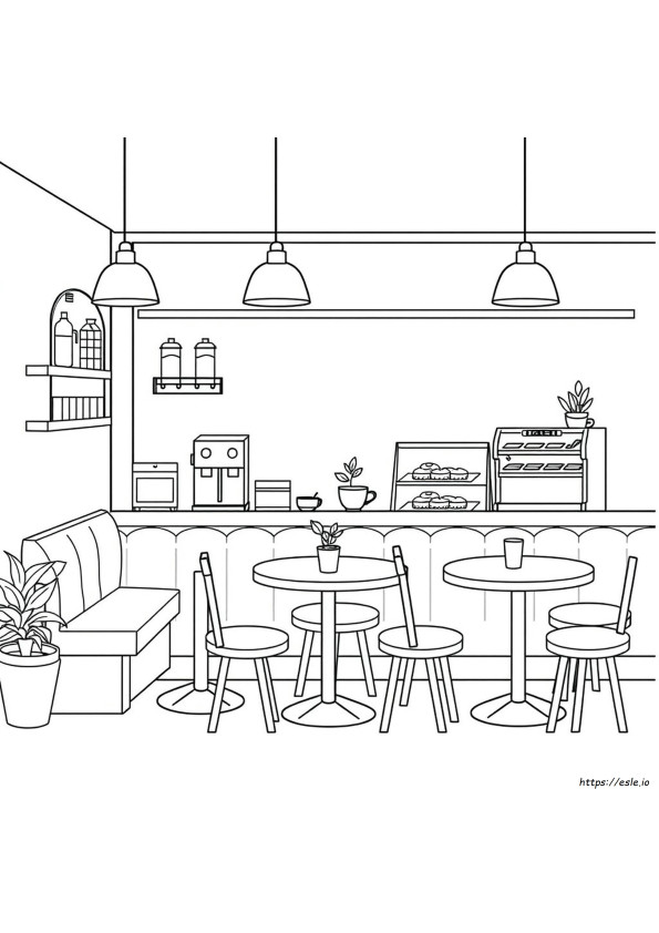 Gambar Mewarnai Kafe