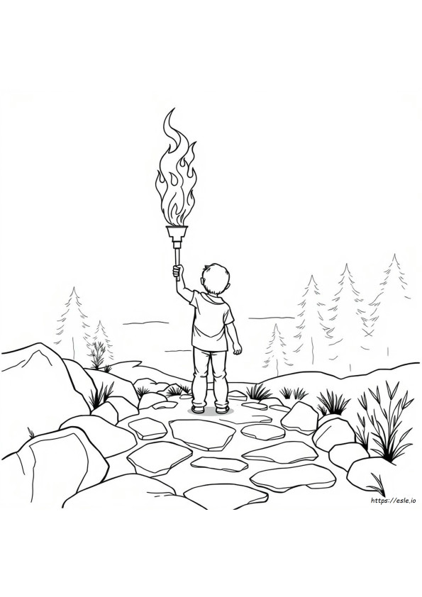 Antorcha Para Colorear