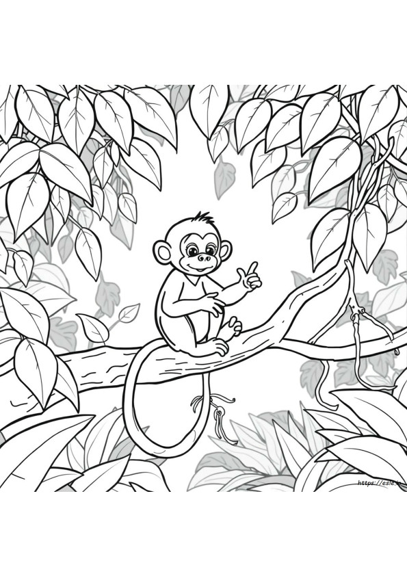Baby Monkey Coloring Pages