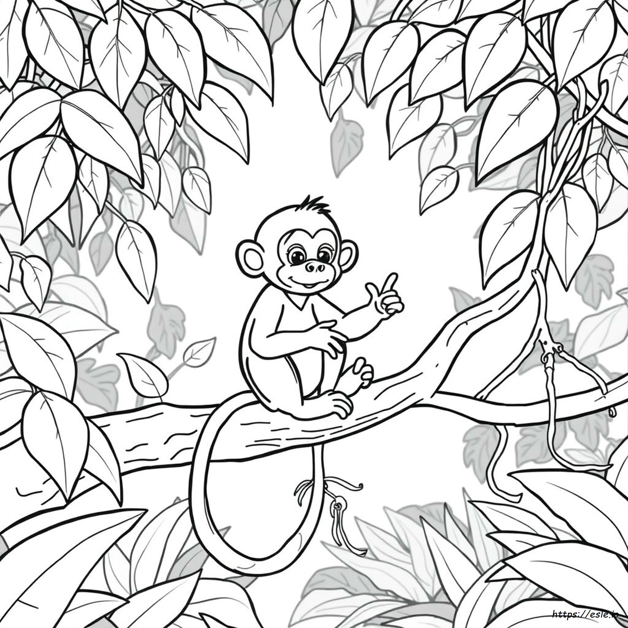 Baby Monkey Coloring Pages