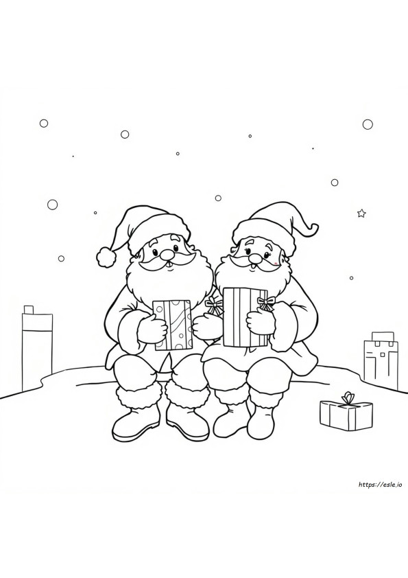 Gambar Mewarnai Mr Dan Mrs Claus