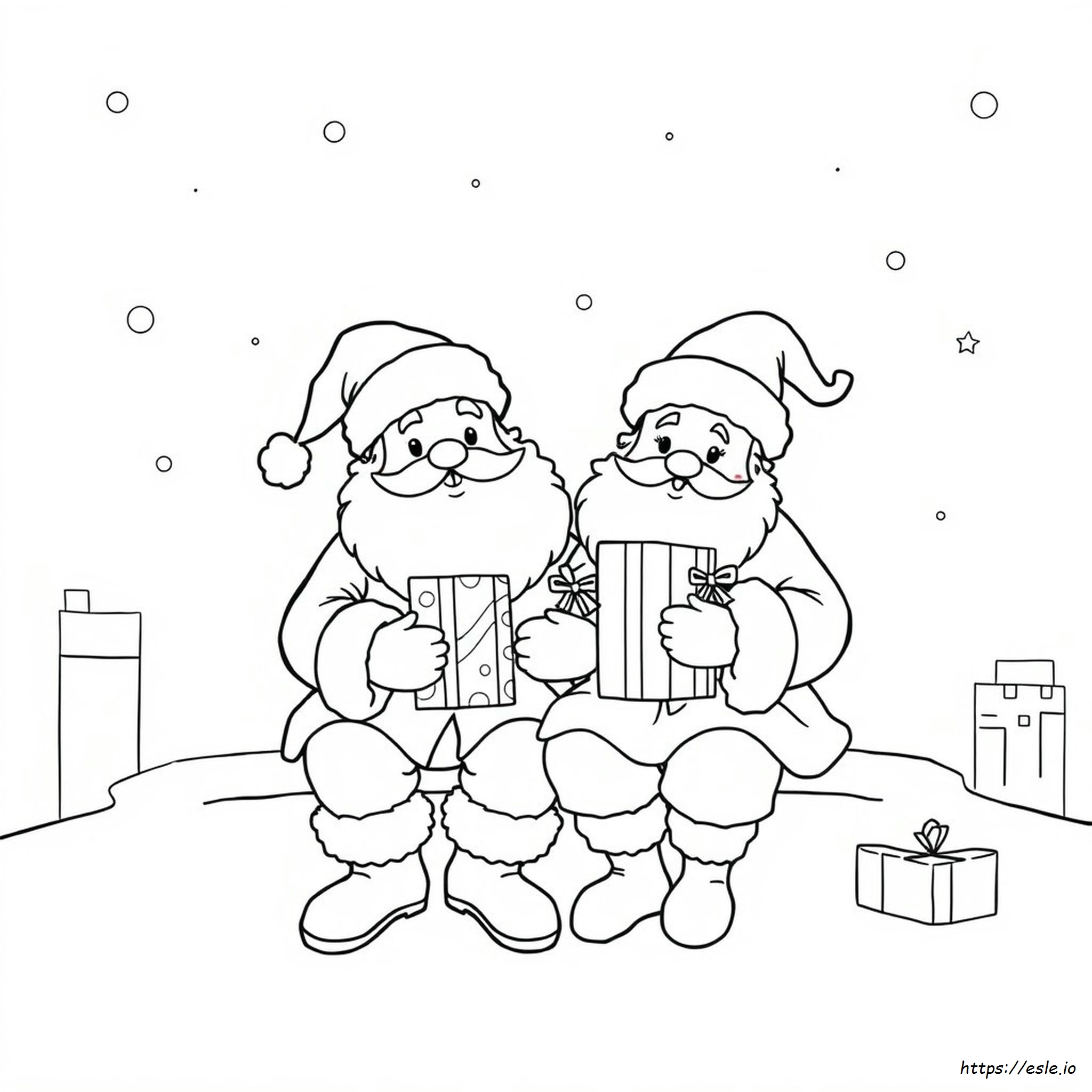 Disegni Da Colorare Di Babbo Natale E Mamma Natale