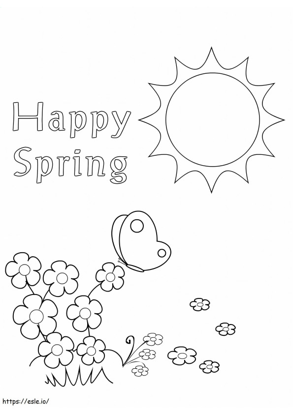 Coloriage Joyeux printemps à imprimer dessin