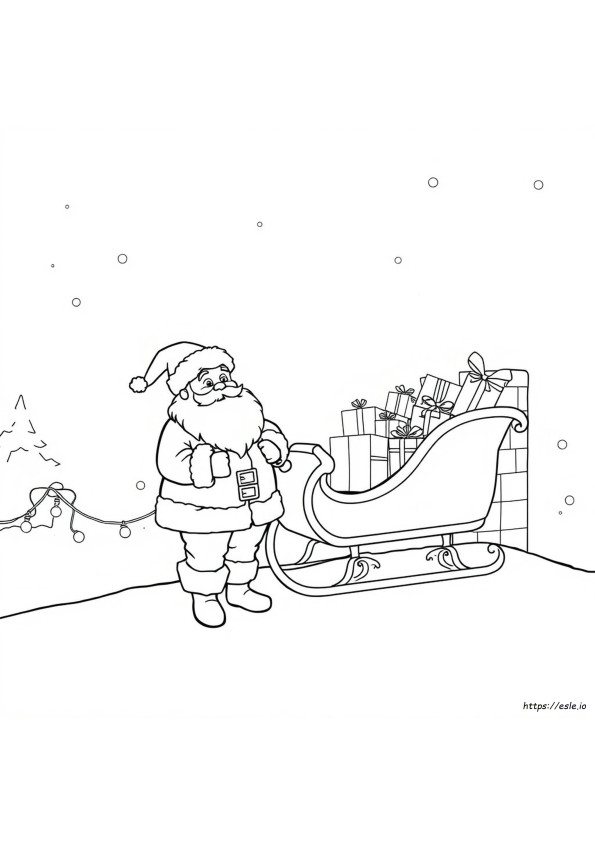 Santa Gambar Mewarnai Natal Gratis