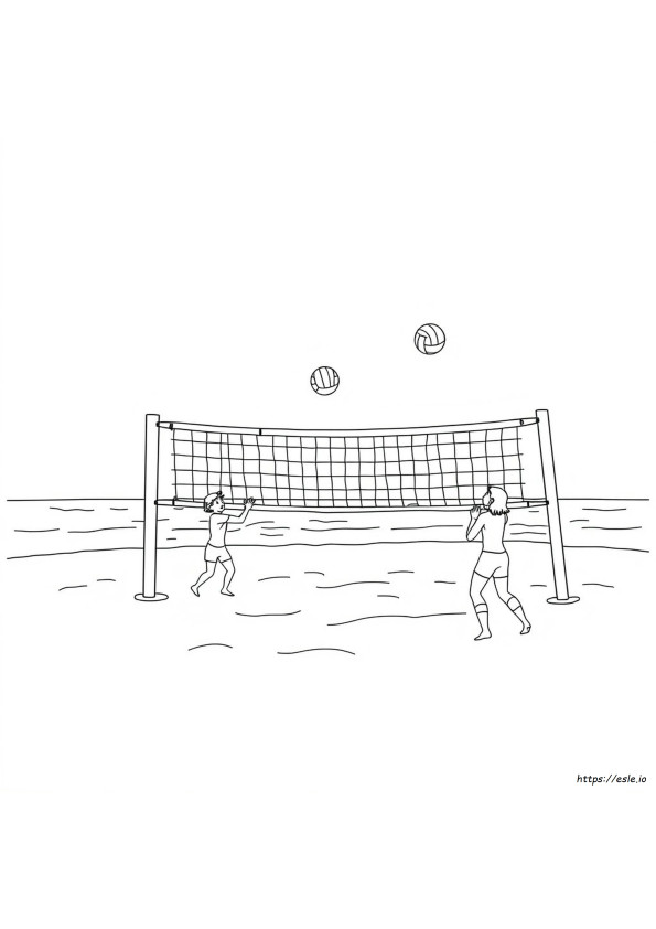 Beach Volleyball Coloring Page