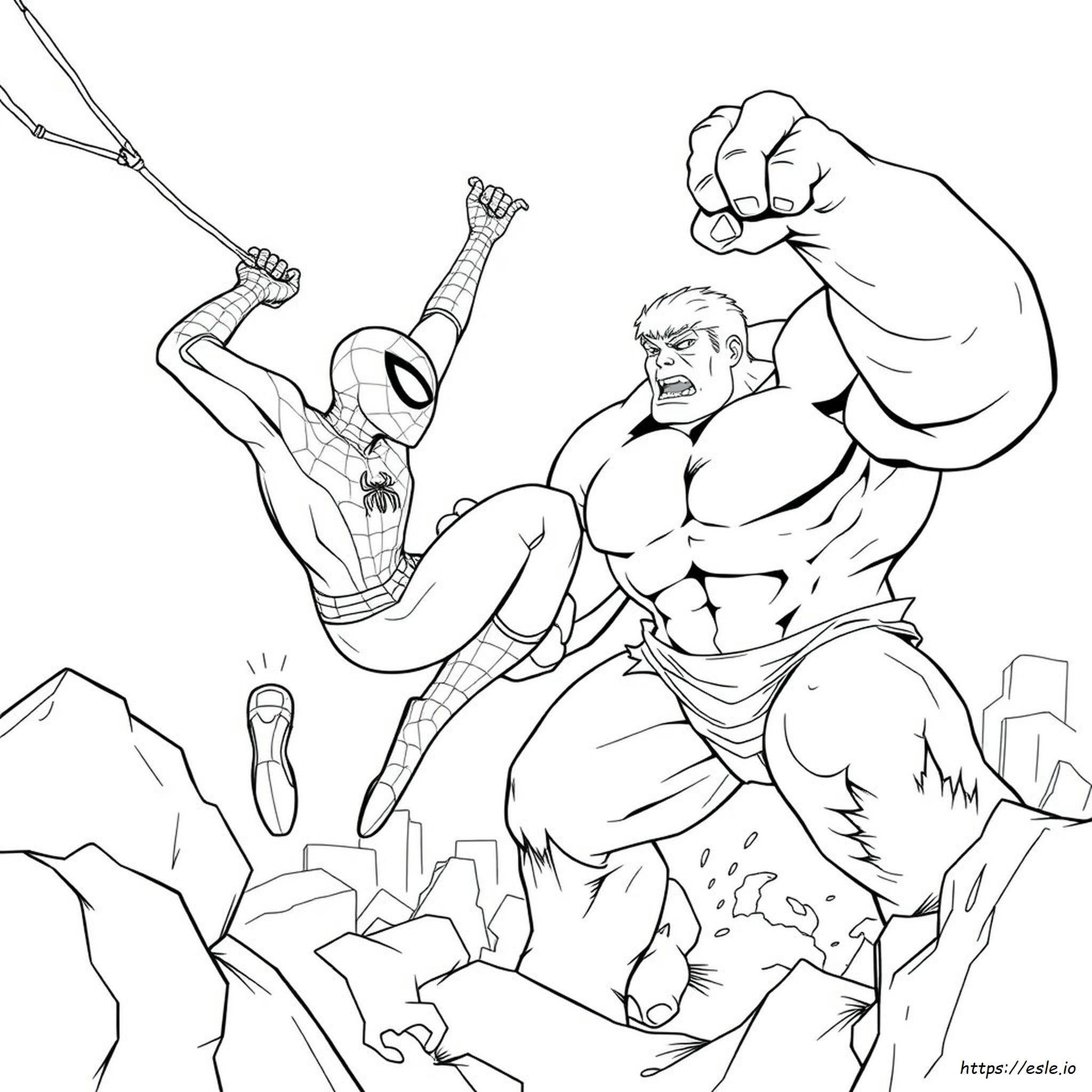 Disegni Da Colorare Spiderman Vs Hulk