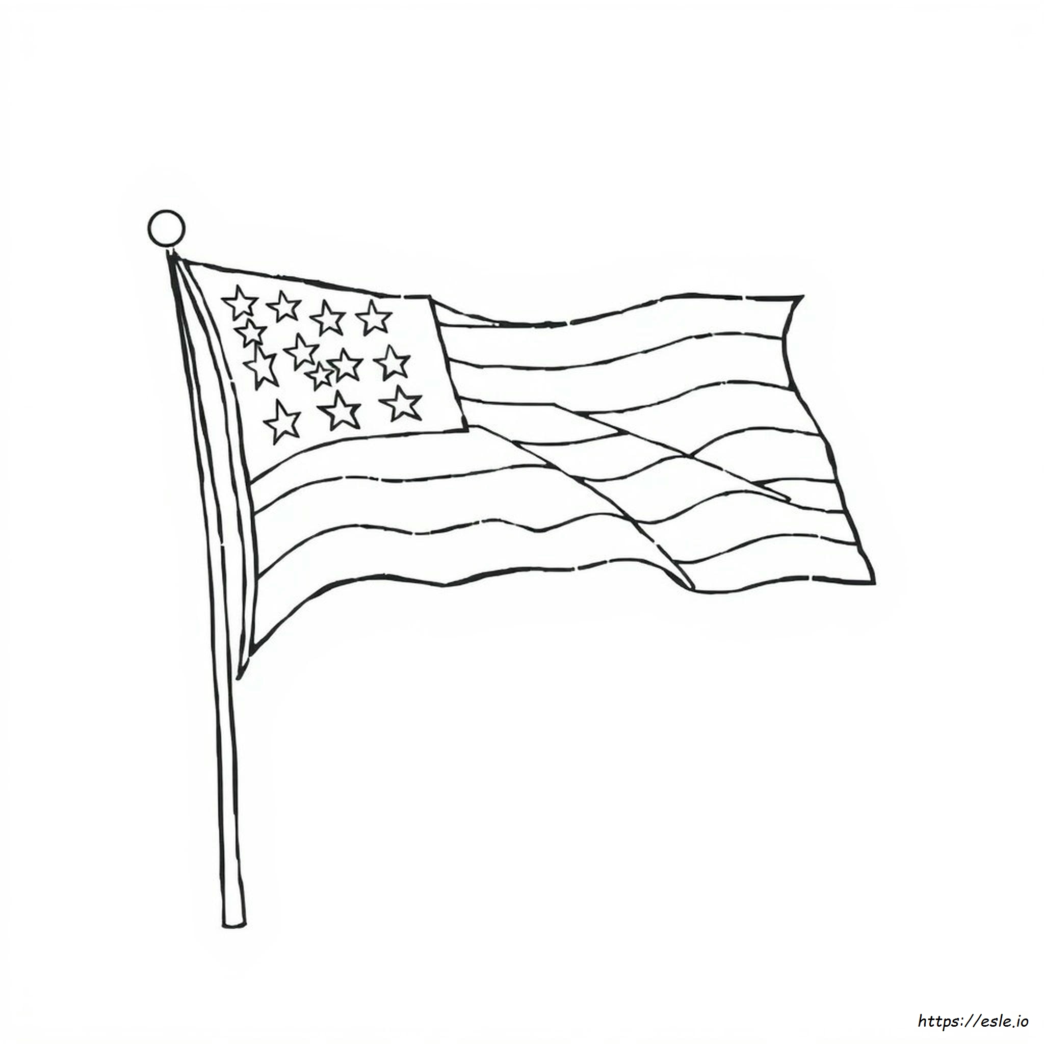 Bandiera Americana Facile Da Colorare