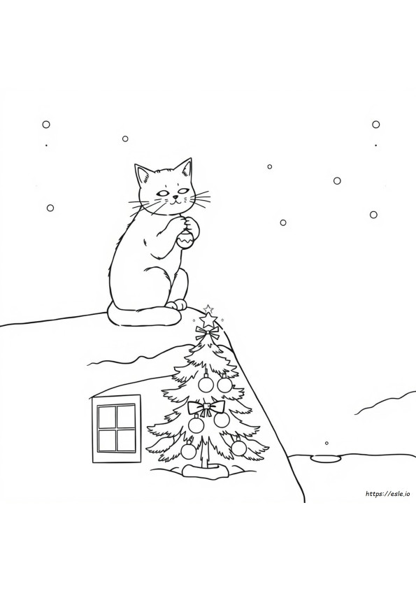 Weihnachtskatze Ausmalbilder