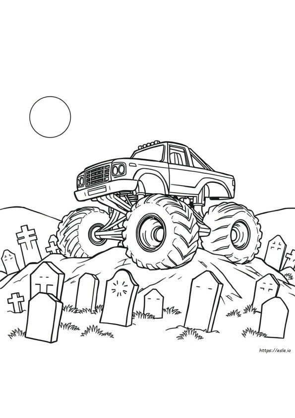 Gambar Mewarnai Truk Monster Grave Digger