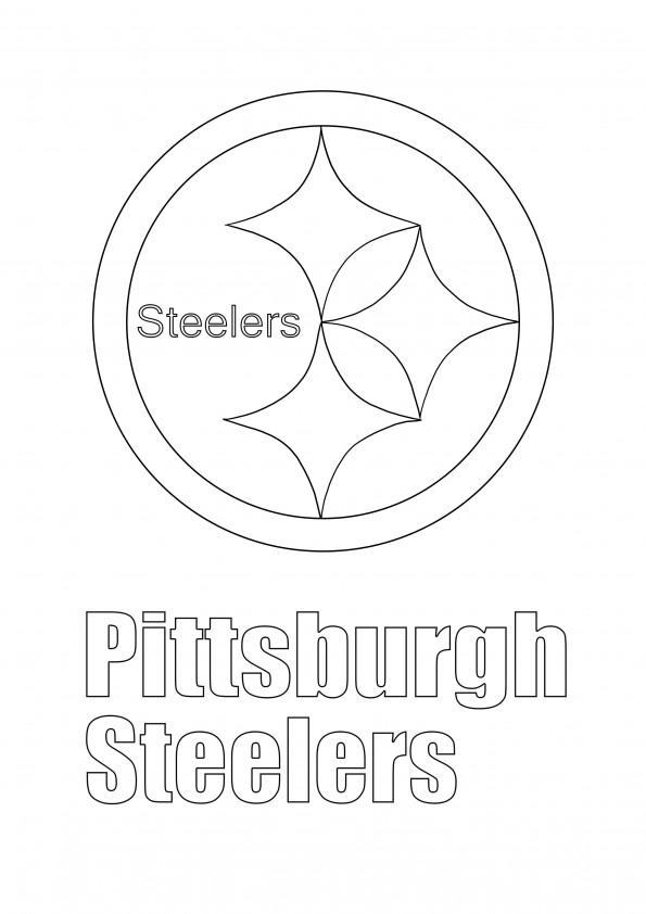 Pittsburgh Steelers -logon helppo värityssivu tulostettavaksi tai tallennettavaksi myöhempää käyttöä varten