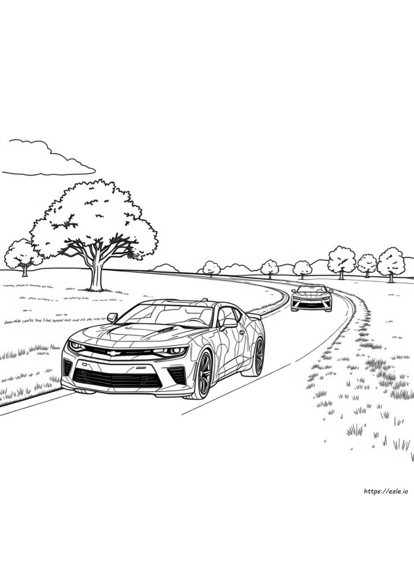 Gambar Mewarnai Mobil Camaro