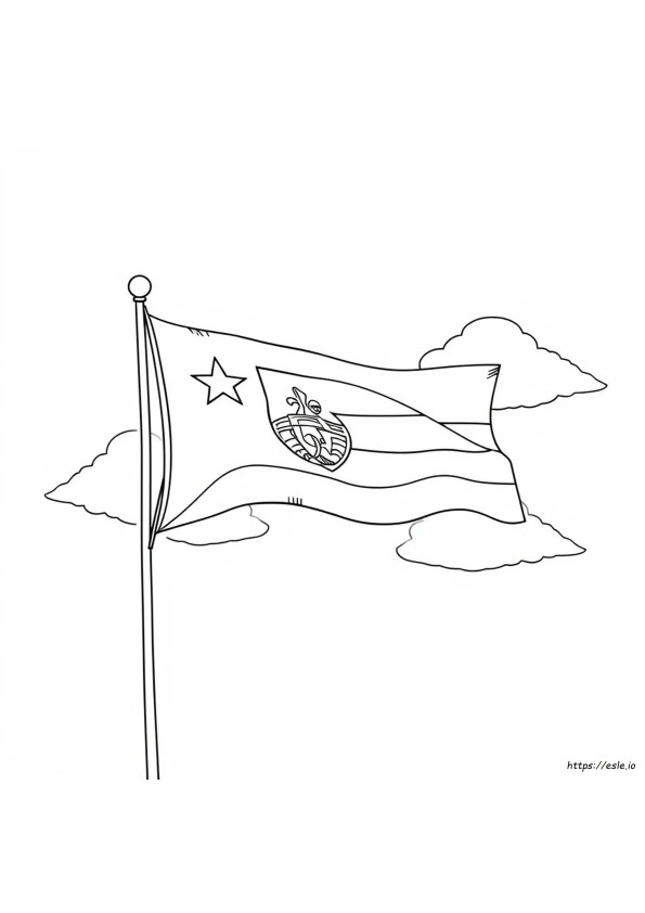 Costa Rica Flag Coloring