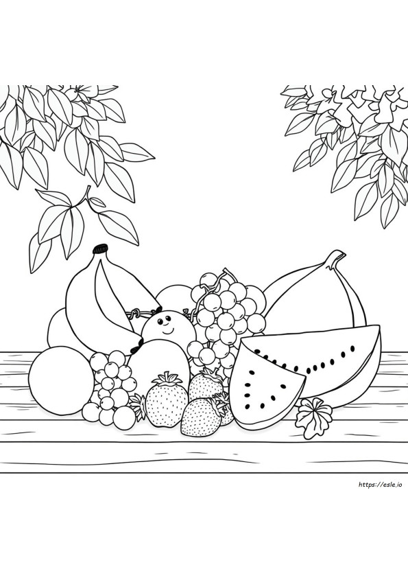 Buah Buahan Coloring