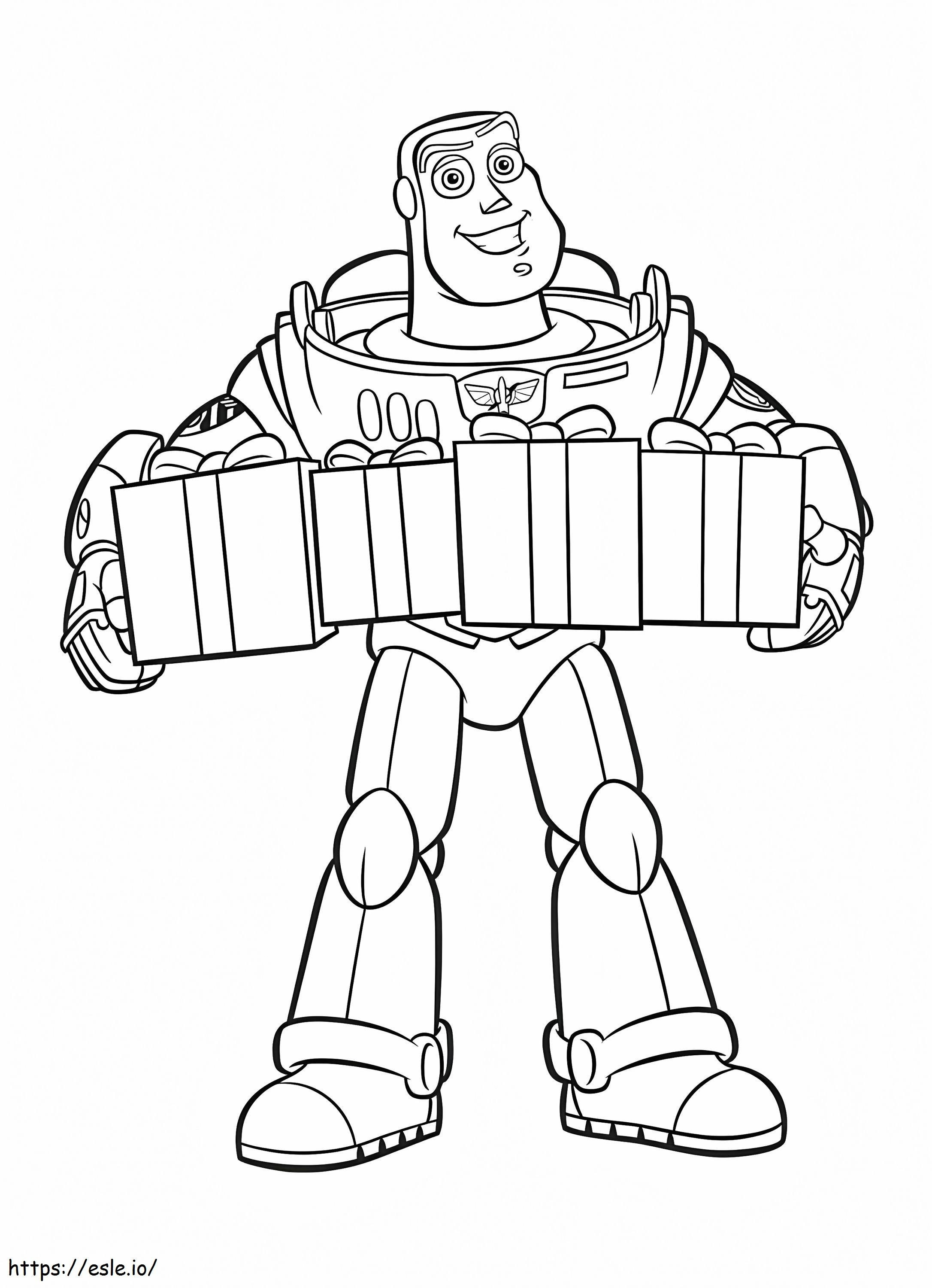 Buzz Lightyear With Presents coloring page