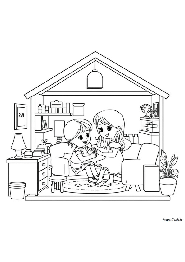 Gambar Mewarnai Gratis Rumah Boneka Gabby