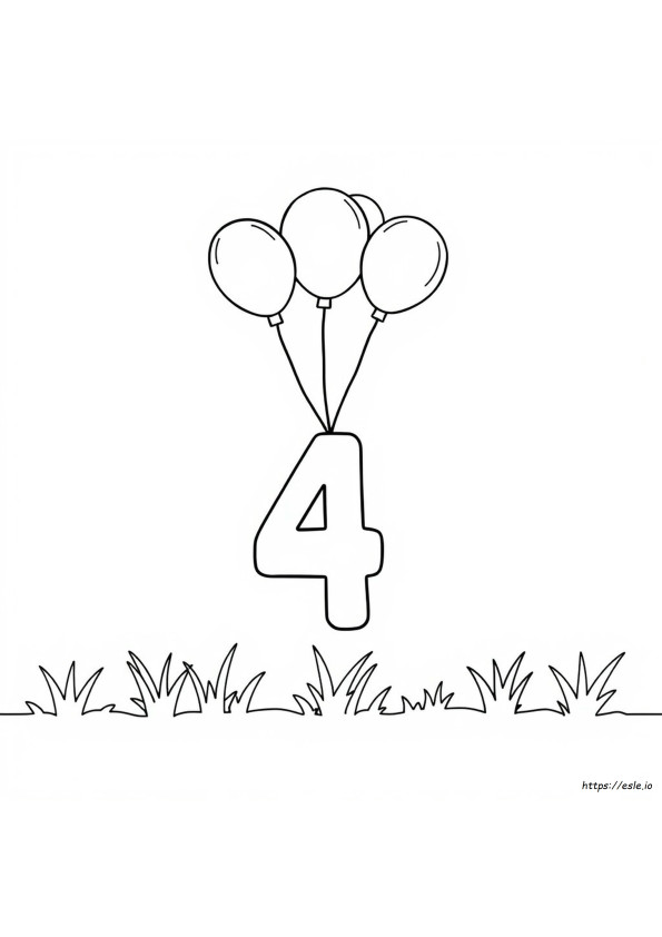 Numero 4 Prescolare Da Colorare