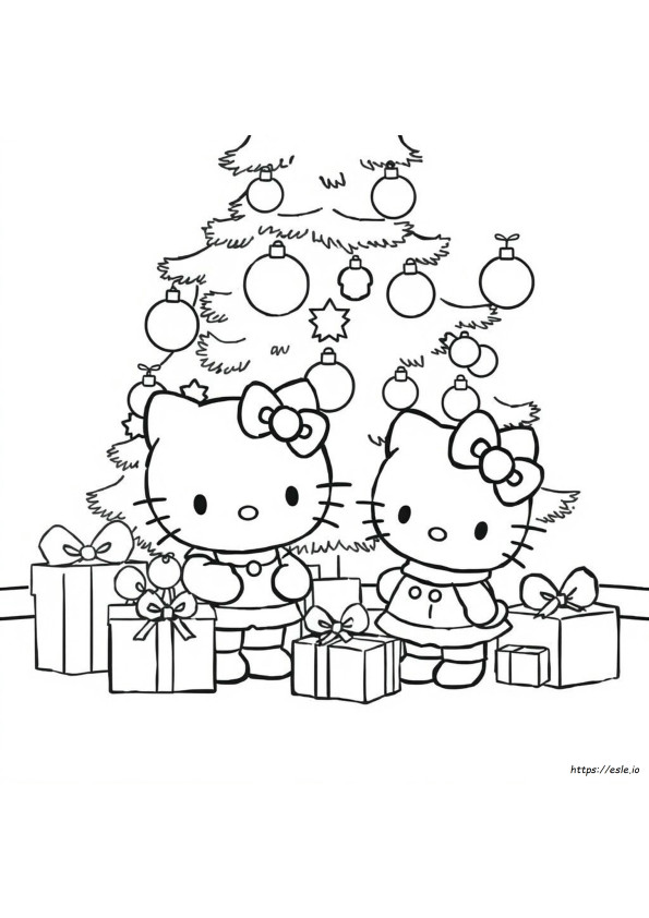 Hello Kitty And Friends Christmas Coloring Pages Printable