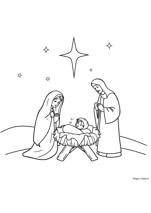 Gambar Mewarnai Palungan Natal