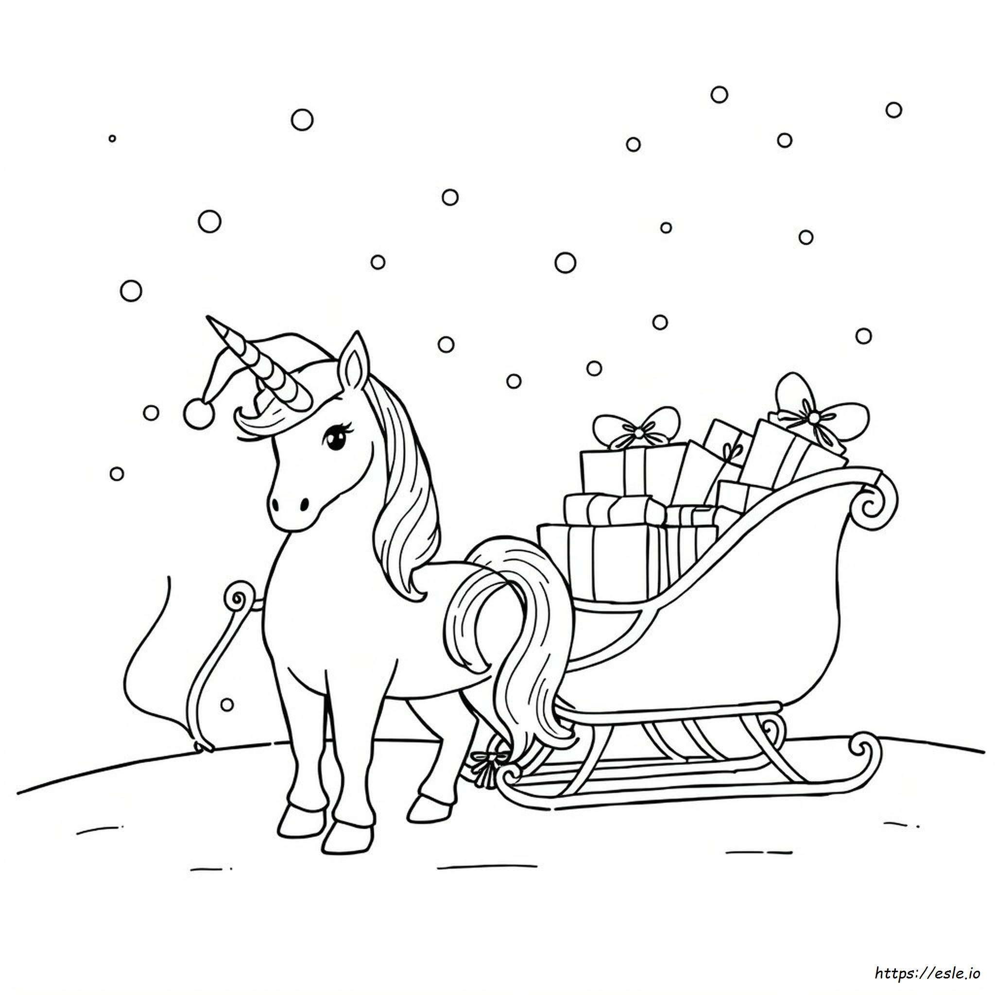 Unicorno Babbo Natale Da Colorare