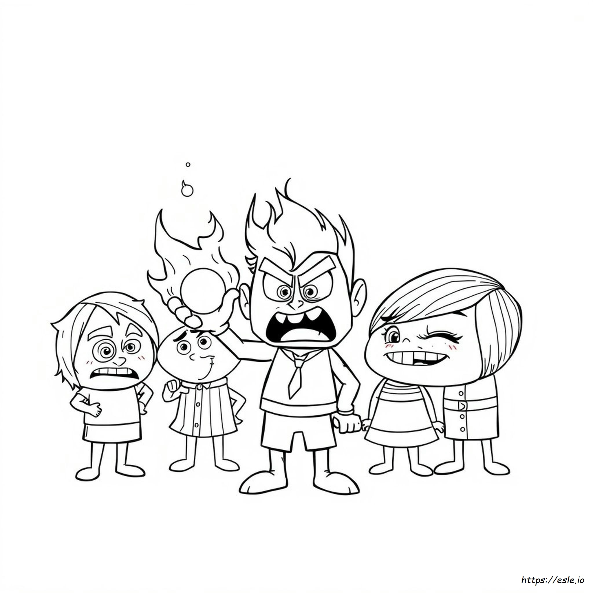 Anger Inside Out Colouring Pages