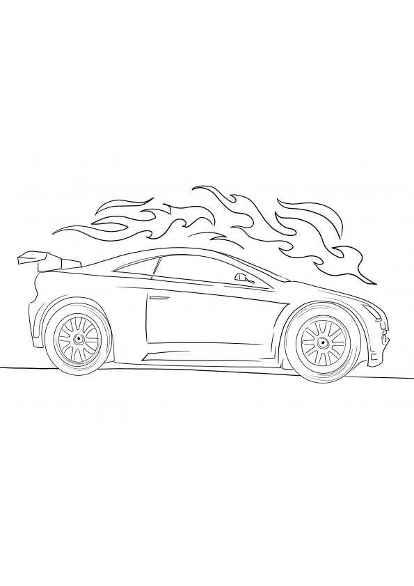 A super Hot Wheels Car coloring and free printable page for kids