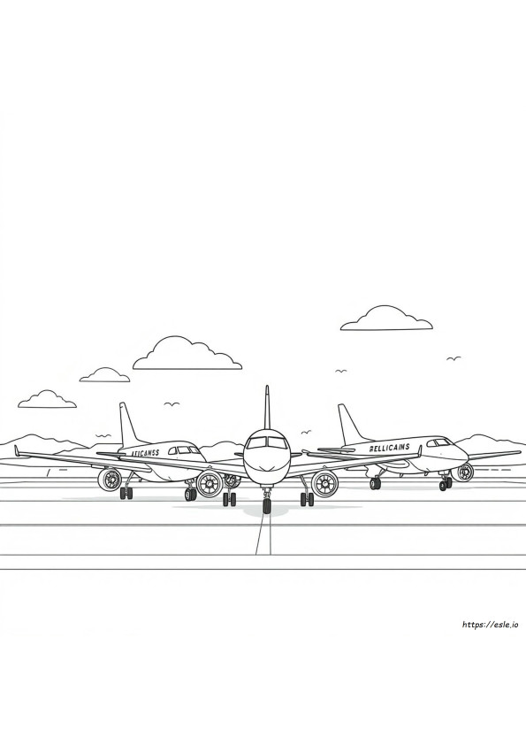 Gambar Mewarnai Pesawat Terbang