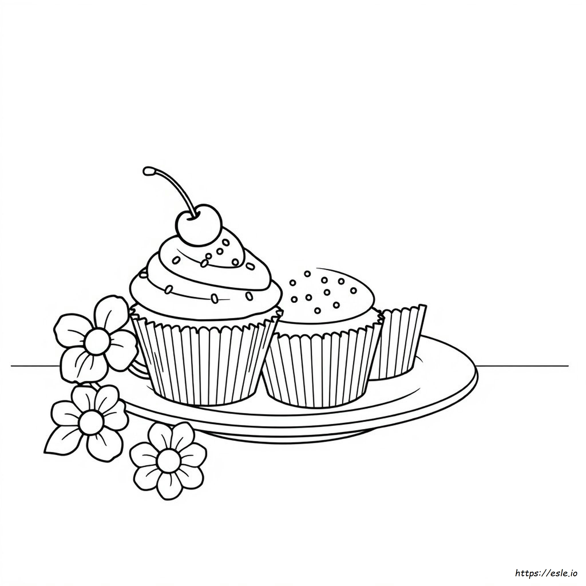 Cupcake Food Cute Coloring Pages