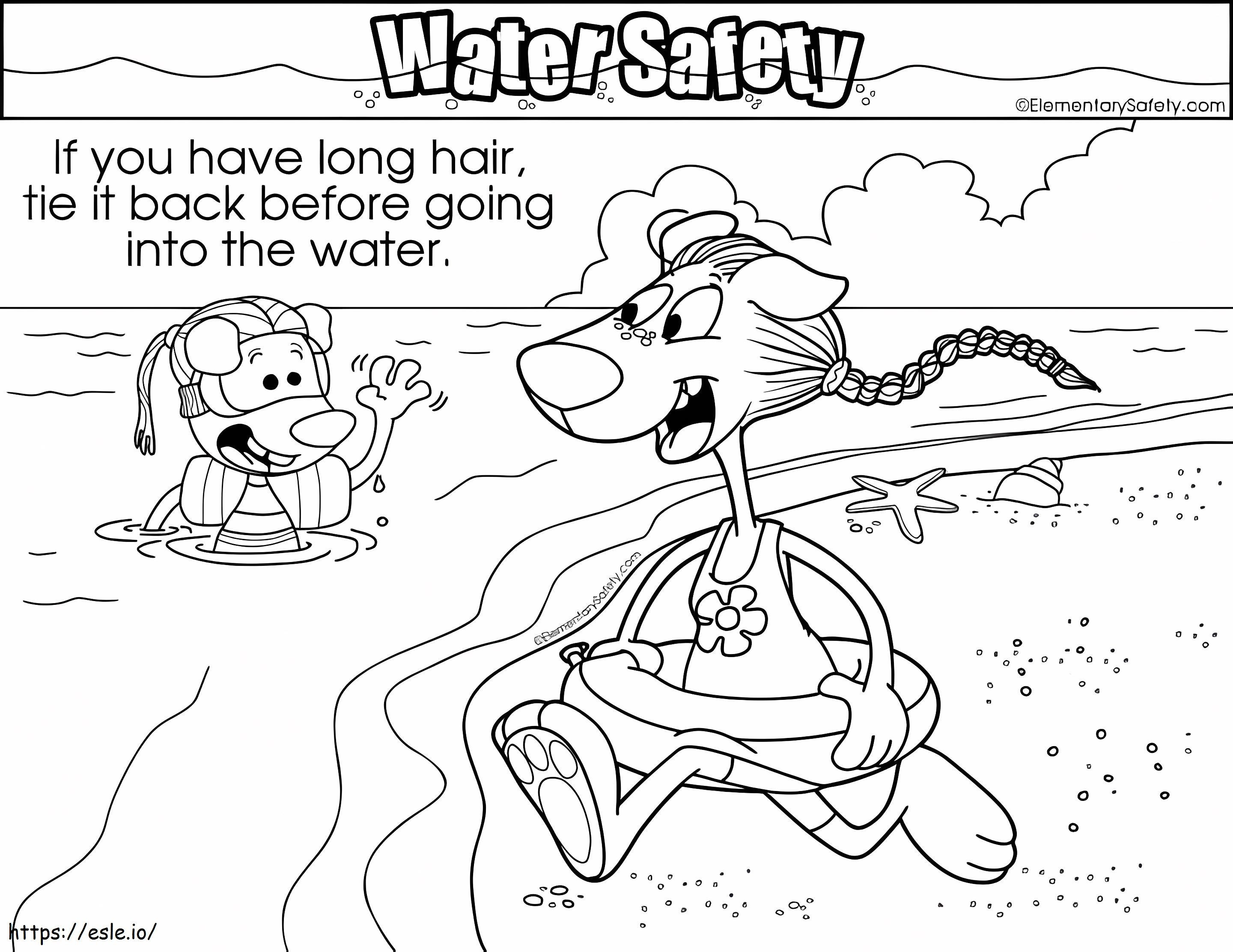 Tie Hair Before Swimming coloring page