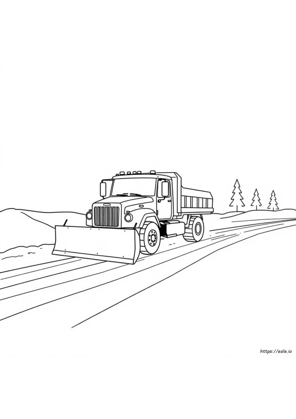 Gambar Mewarnai Truk Pembajak Salju