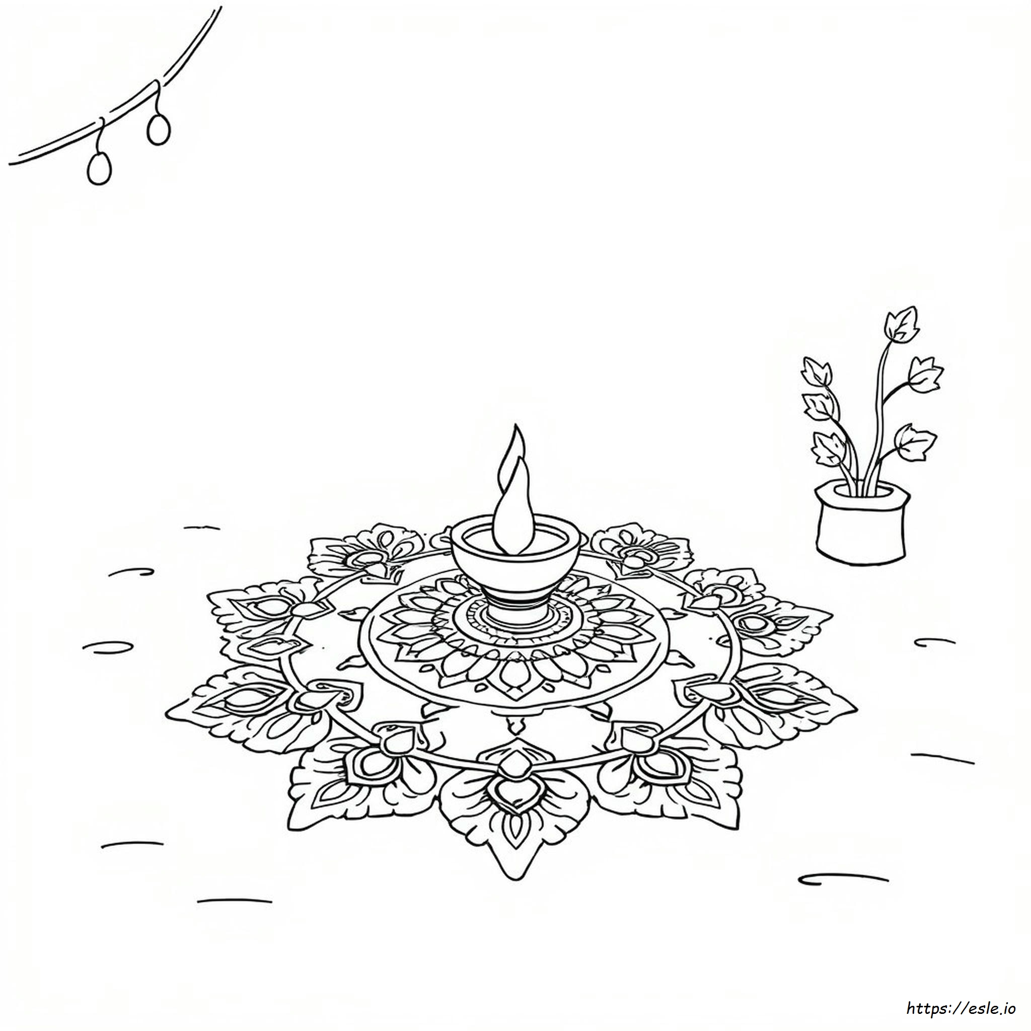 Free Printable Rangoli Coloring Pages
