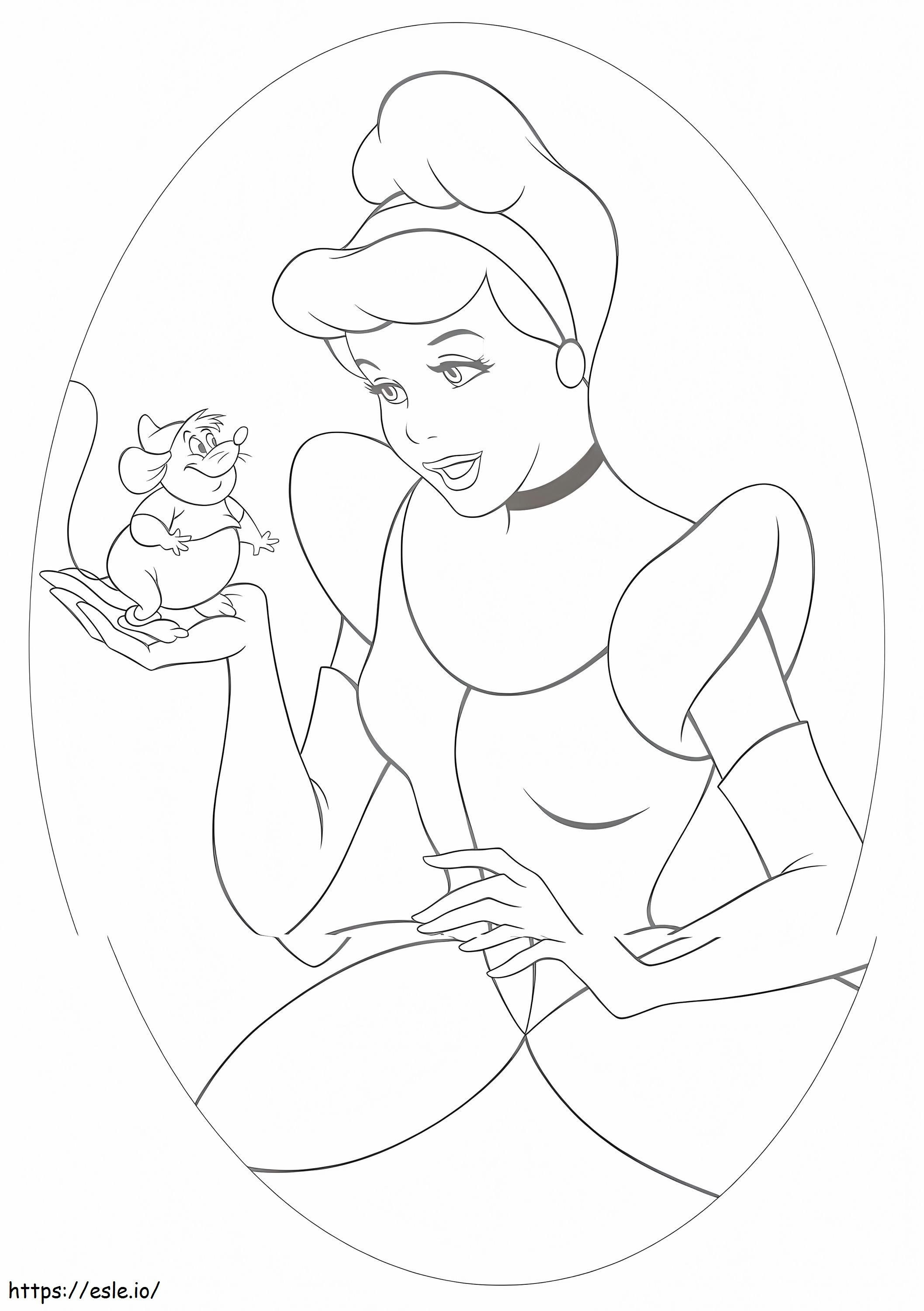 Cinderella And Gus coloring page