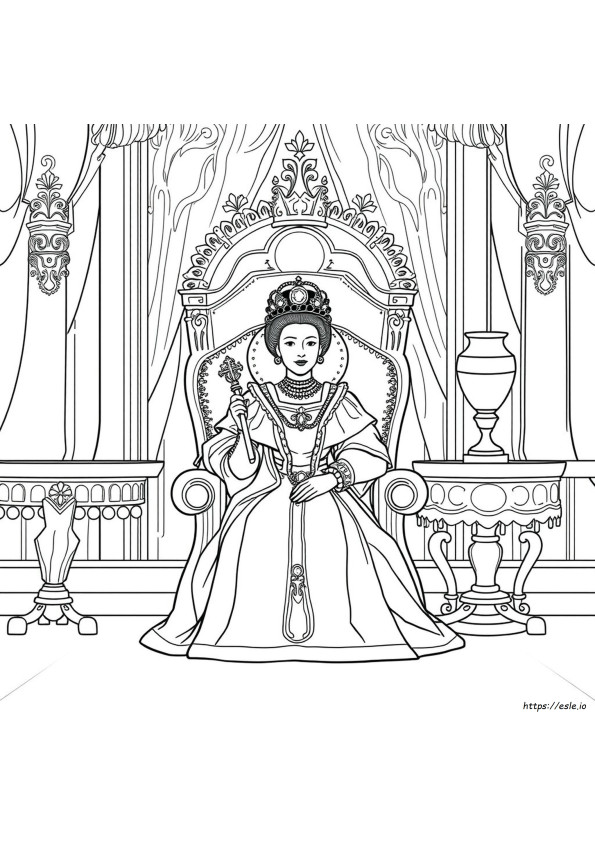 Ratu Elizabeth I Gambar Mewarnai