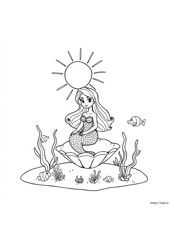 Gambar Mewarnai Putri Duyung Kecil Untuk Diwarnai