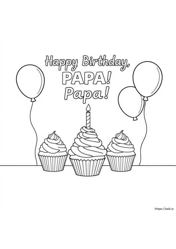 Selamat Ulang Tahun Papa Gambar Mewarnai Dapat Dicetak