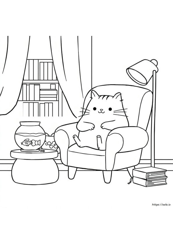 Halaman Gambar Mewarnai Pusheen